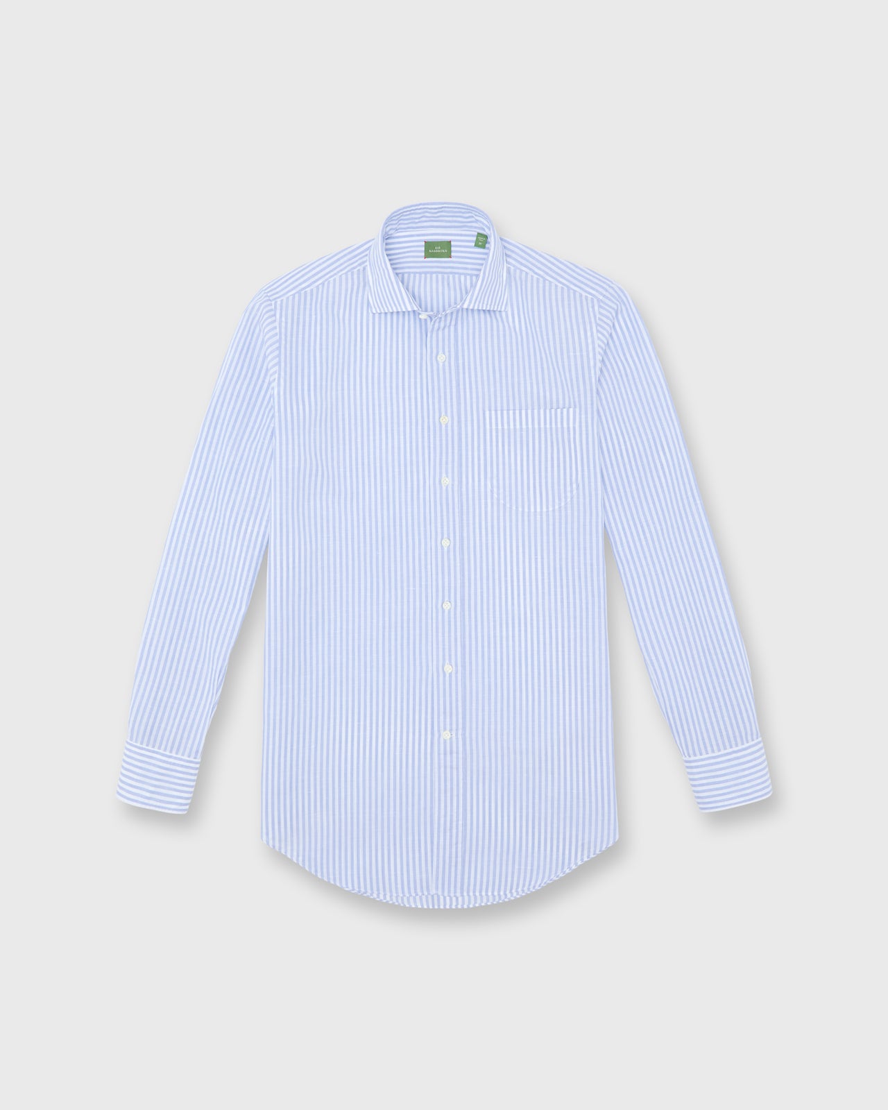 Otto Handmade Sport Shirt in Heather Sky Stripe Cotolino