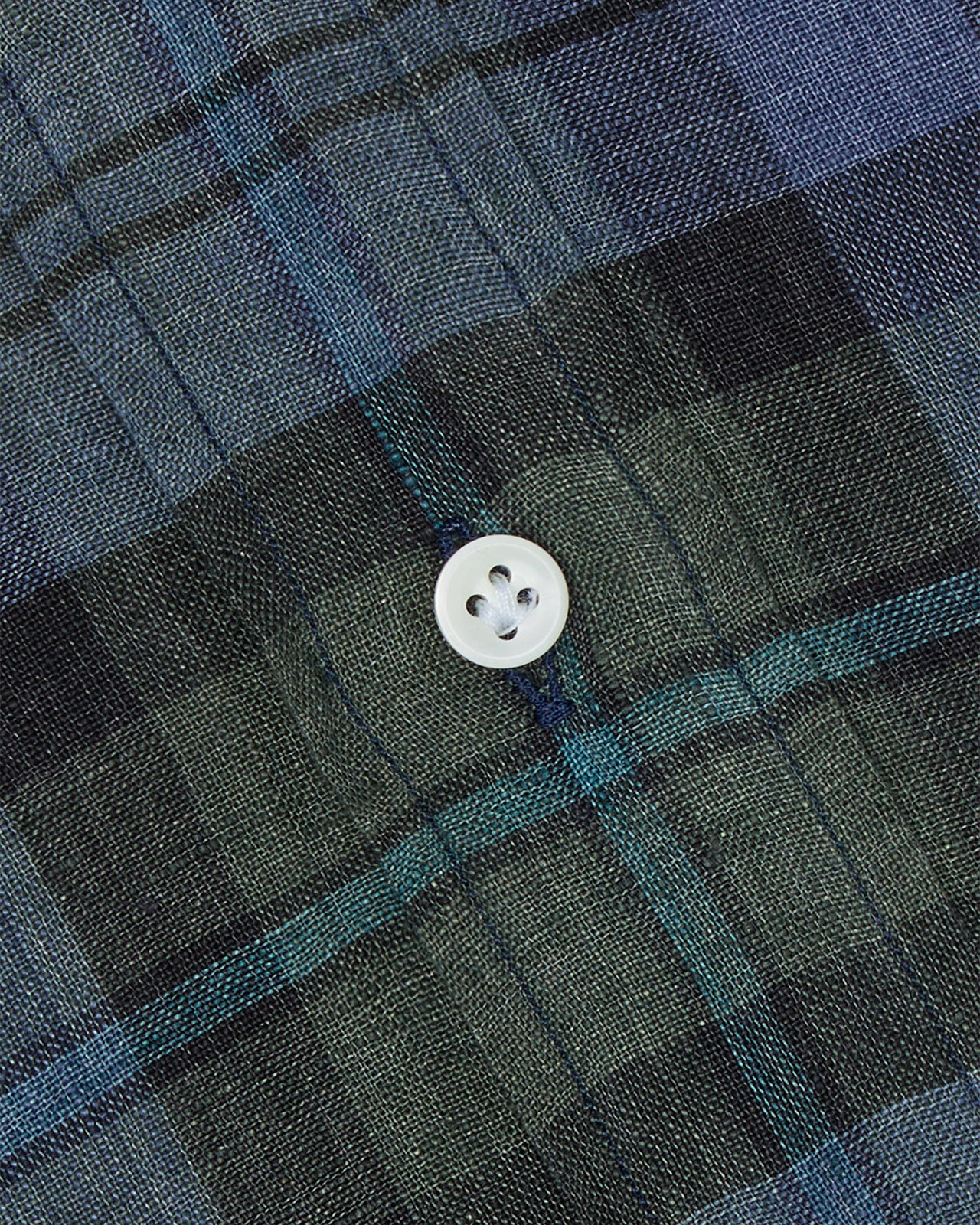 Otto Handmade Sport Shirt in Blue/Olive/Lovat Plaid Linen