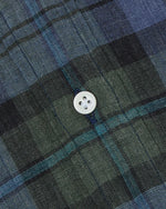 Load image into Gallery viewer, Otto Handmade Sport Shirt in Blue/Olive/Lovat Plaid Linen
