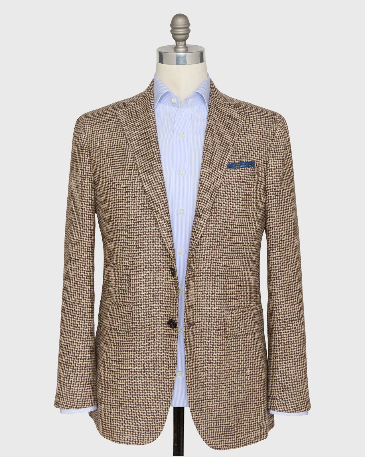 Virgil No. 3 Jacket in Chocolate/Oat Houndstooth Hopsack