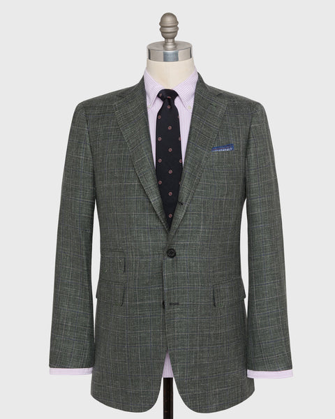 Virgil No. 4 Jacket in Sage/Slate/Flax Plaid Hopsack | Shop Sid