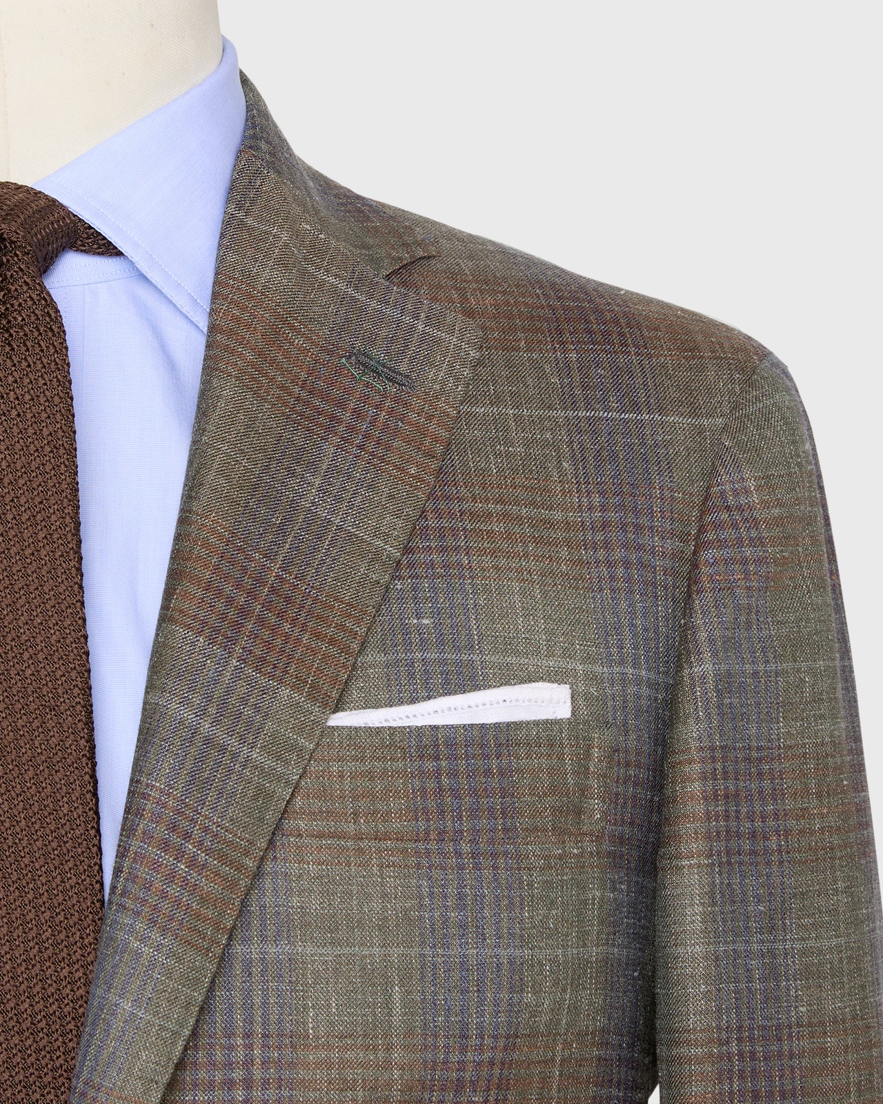 Virgil No. 4 Jacket in Olive/Blue/Brown Plaid Twill