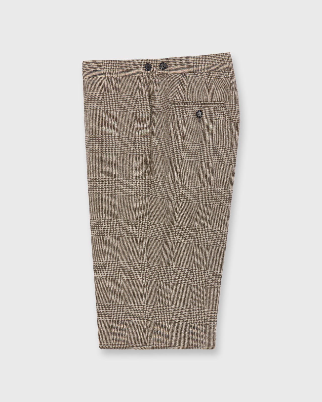 Side-Tab Dress Trouser in Chocolate/Flax Glen Plaid Hopsack
