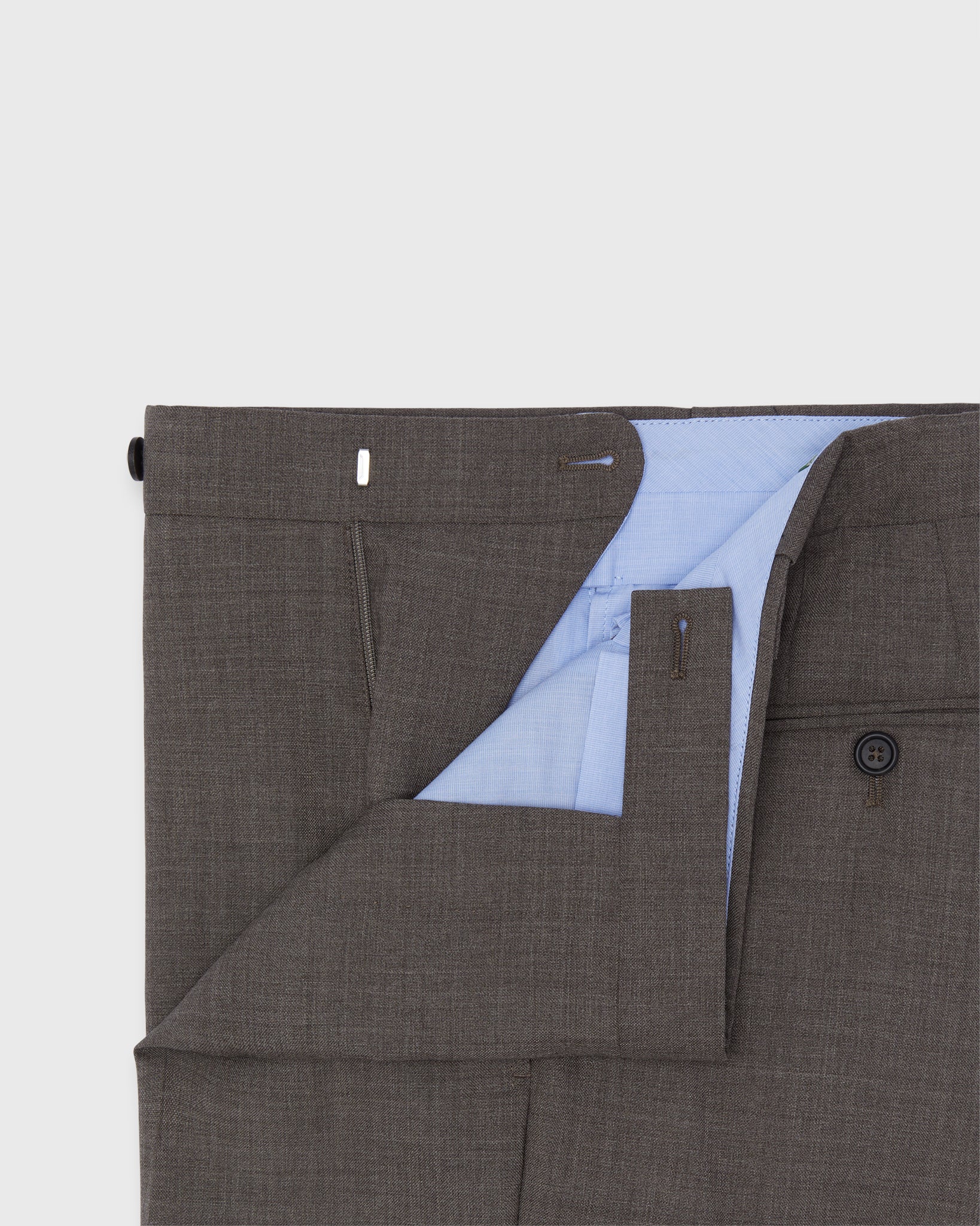 Side-Tab Dress Trouser in Mocha Tropical Wool | Shop Sid Mashburn