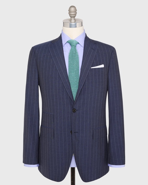 Virgil No. 3 Suit in Airforce/Sky Chalk Stripe Plainweave | Shop