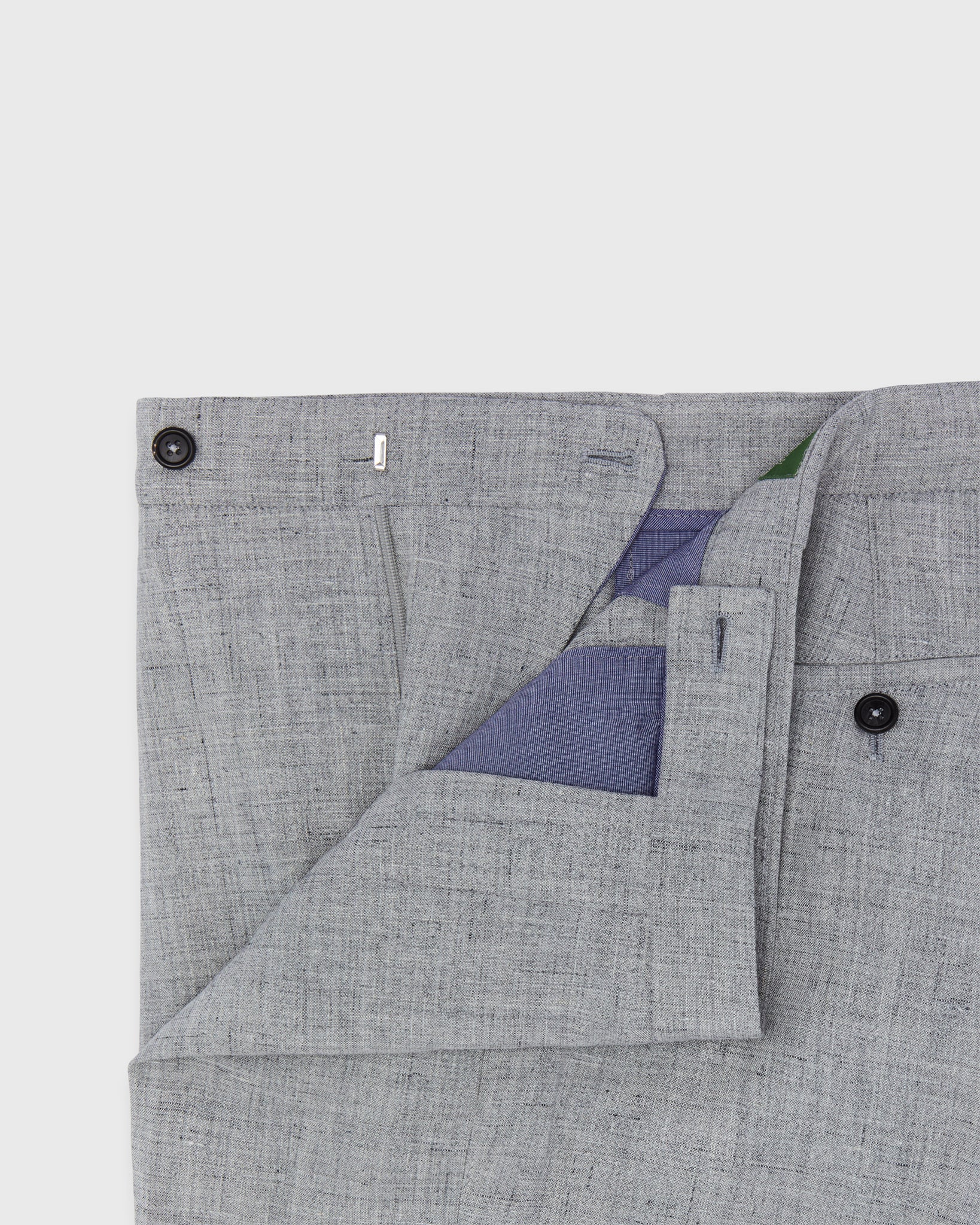 Ghost Trouser in Pearl Grey Rustic Hopsack | Shop Sid Mashburn