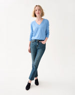 Load image into Gallery viewer, Kate V-Neck Sweater in French Blue Escorial Wool
