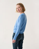 Load image into Gallery viewer, Kate V-Neck Sweater in French Blue Escorial Wool
