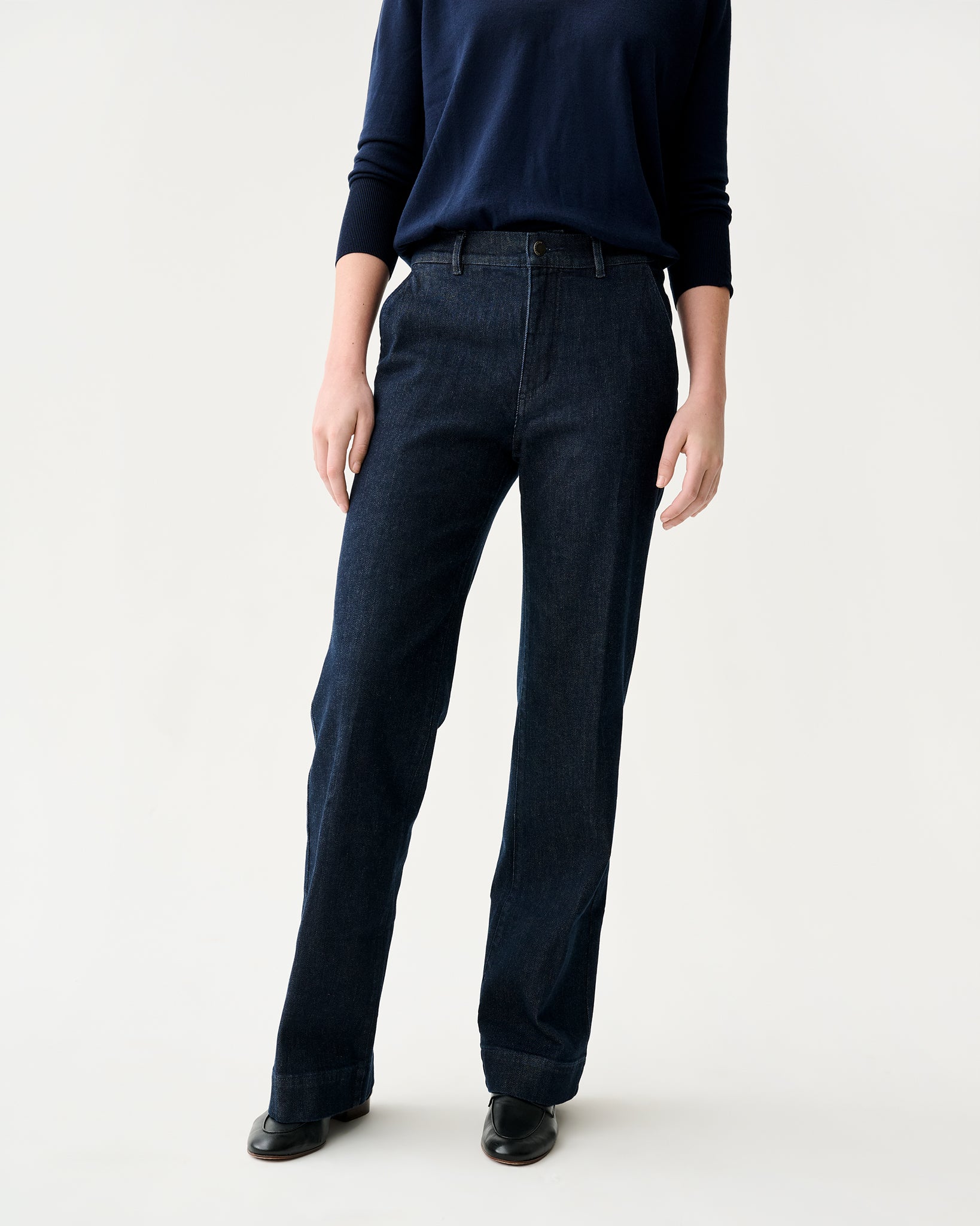 Lindy Trouser Jean in Indigo Stretch Denim | Shop Ann Mashburn