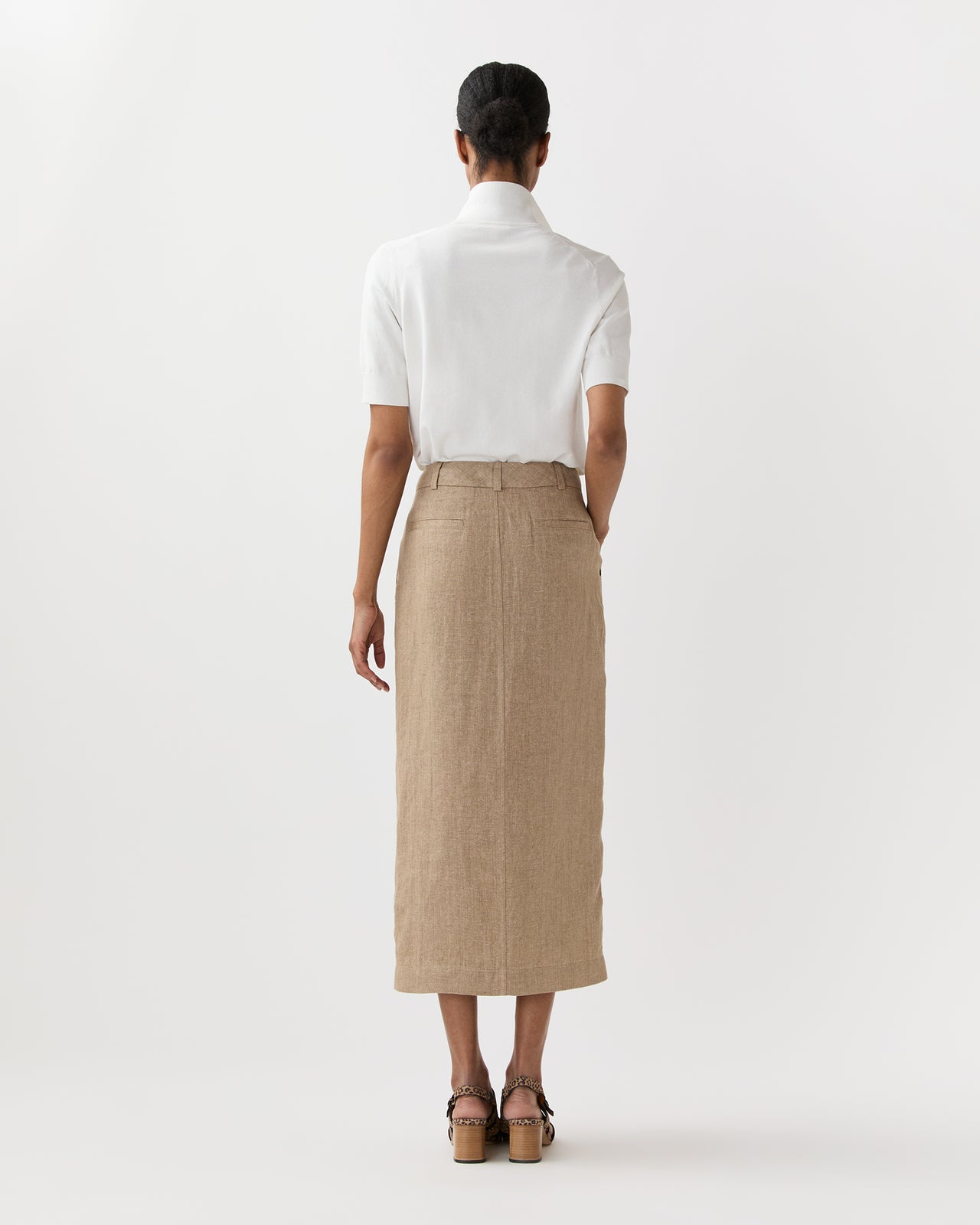 Tyler Skirt in Flax Linen Twill
