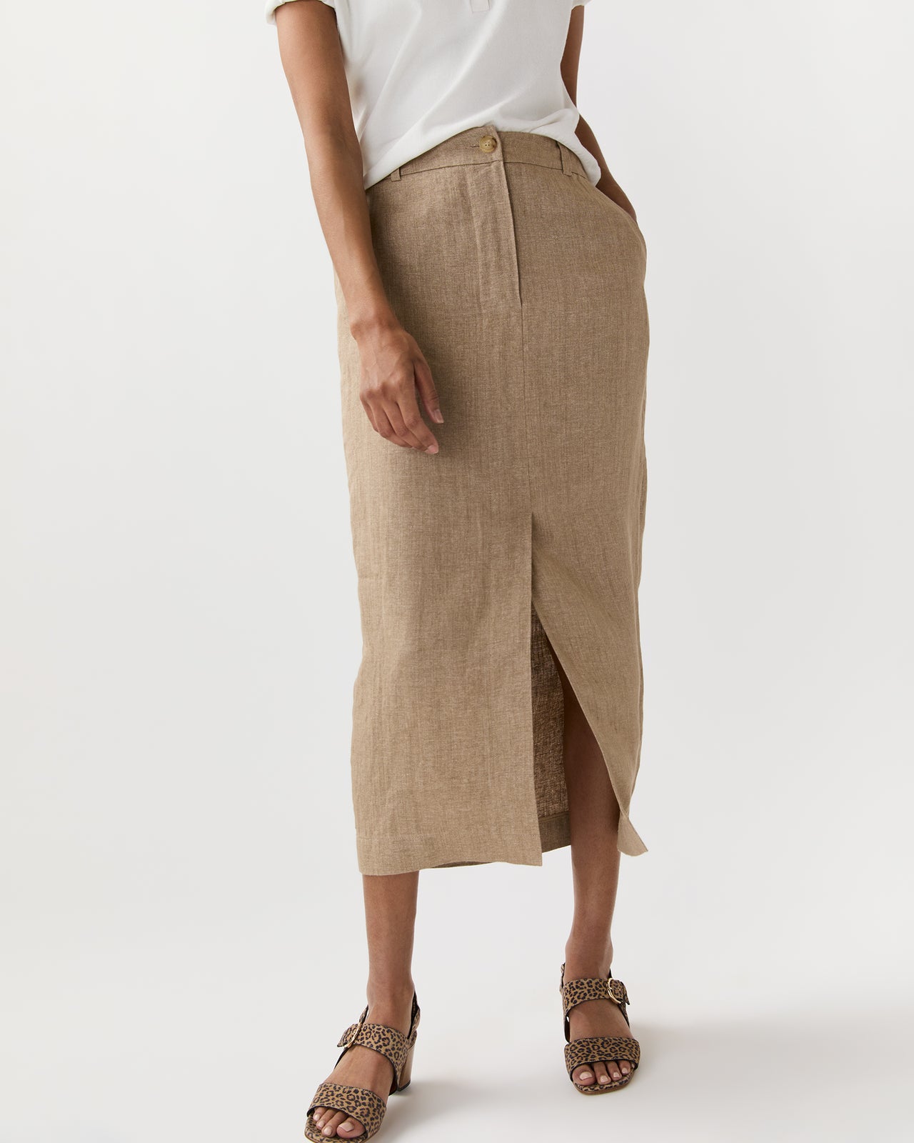 Tyler Skirt in Flax Linen Twill