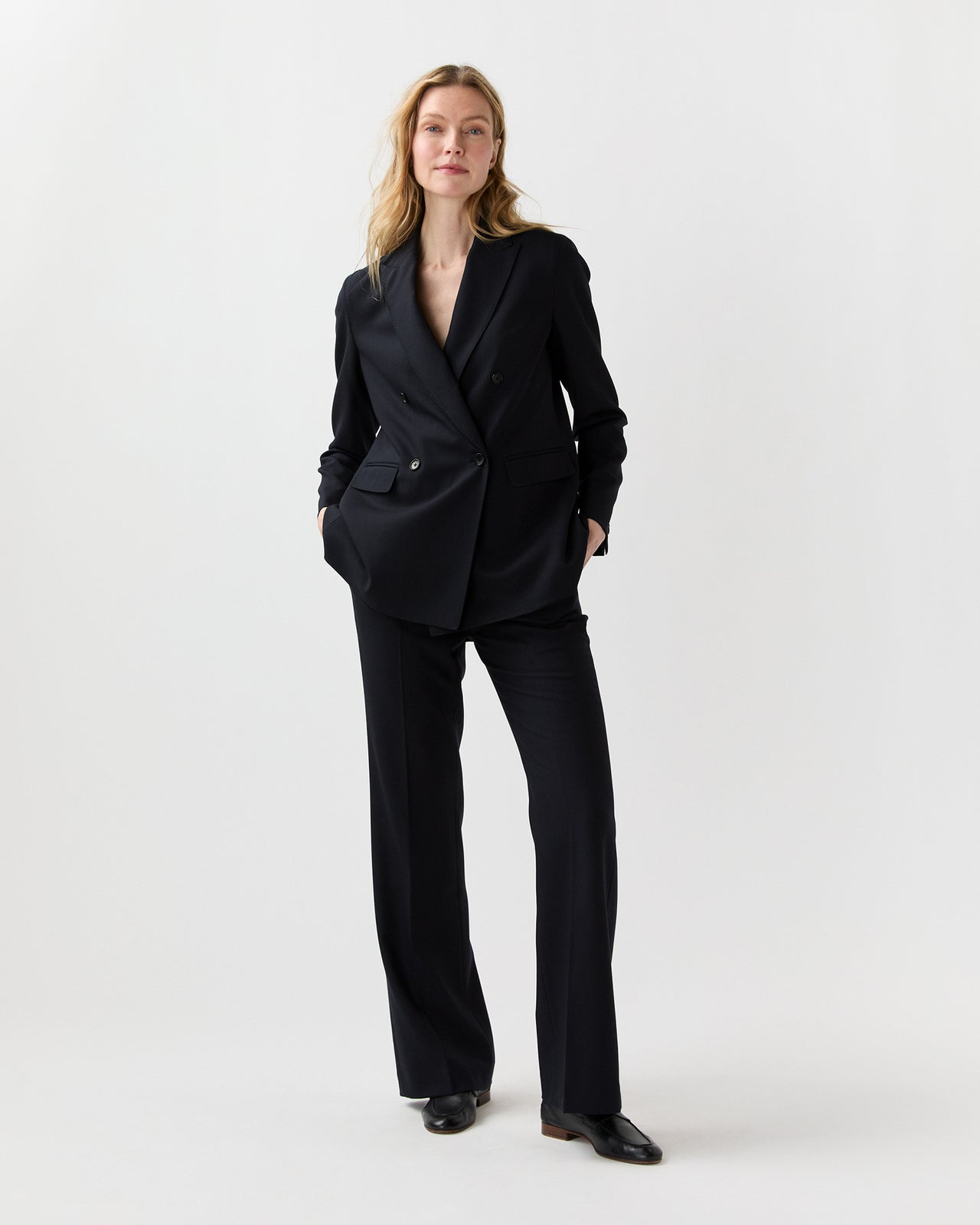 Concetta Jacket in Navy 3-Ply Plainweave