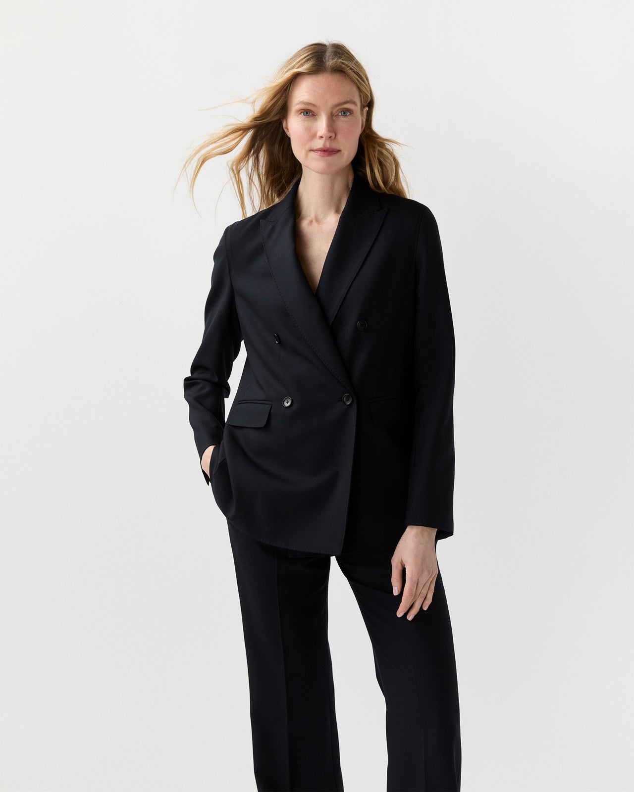 Concetta Jacket in Navy 3-Ply Plainweave