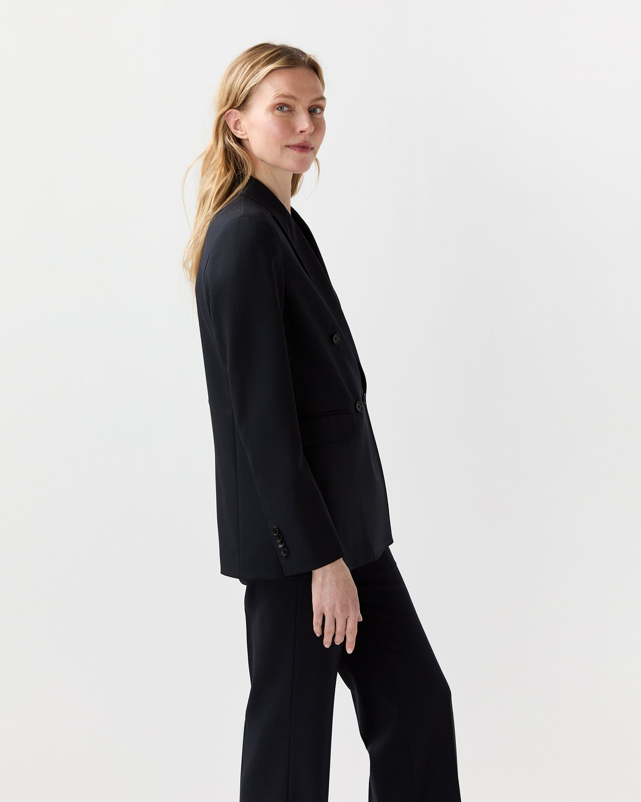 Concetta Jacket in Navy 3-Ply Plainweave