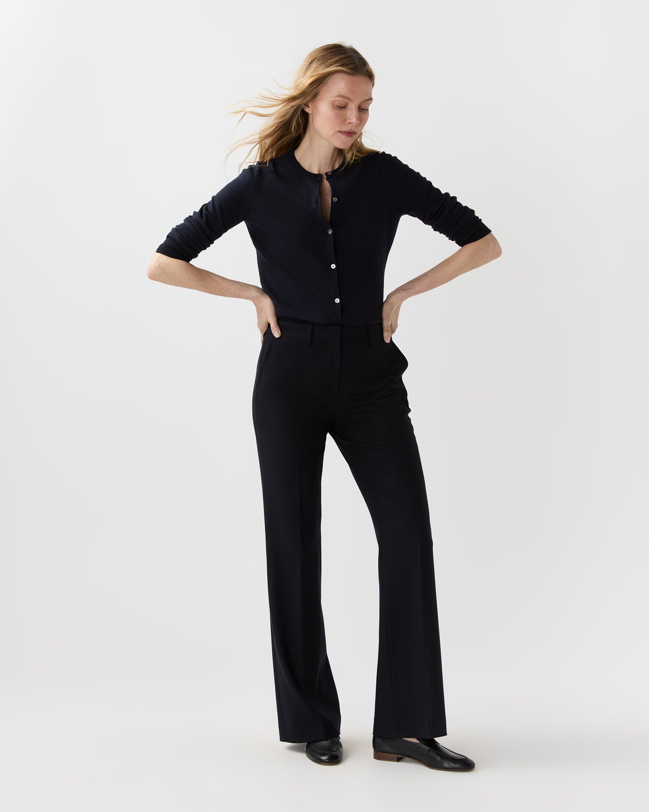 Lane Pant in Navy 3-Ply Plainweave