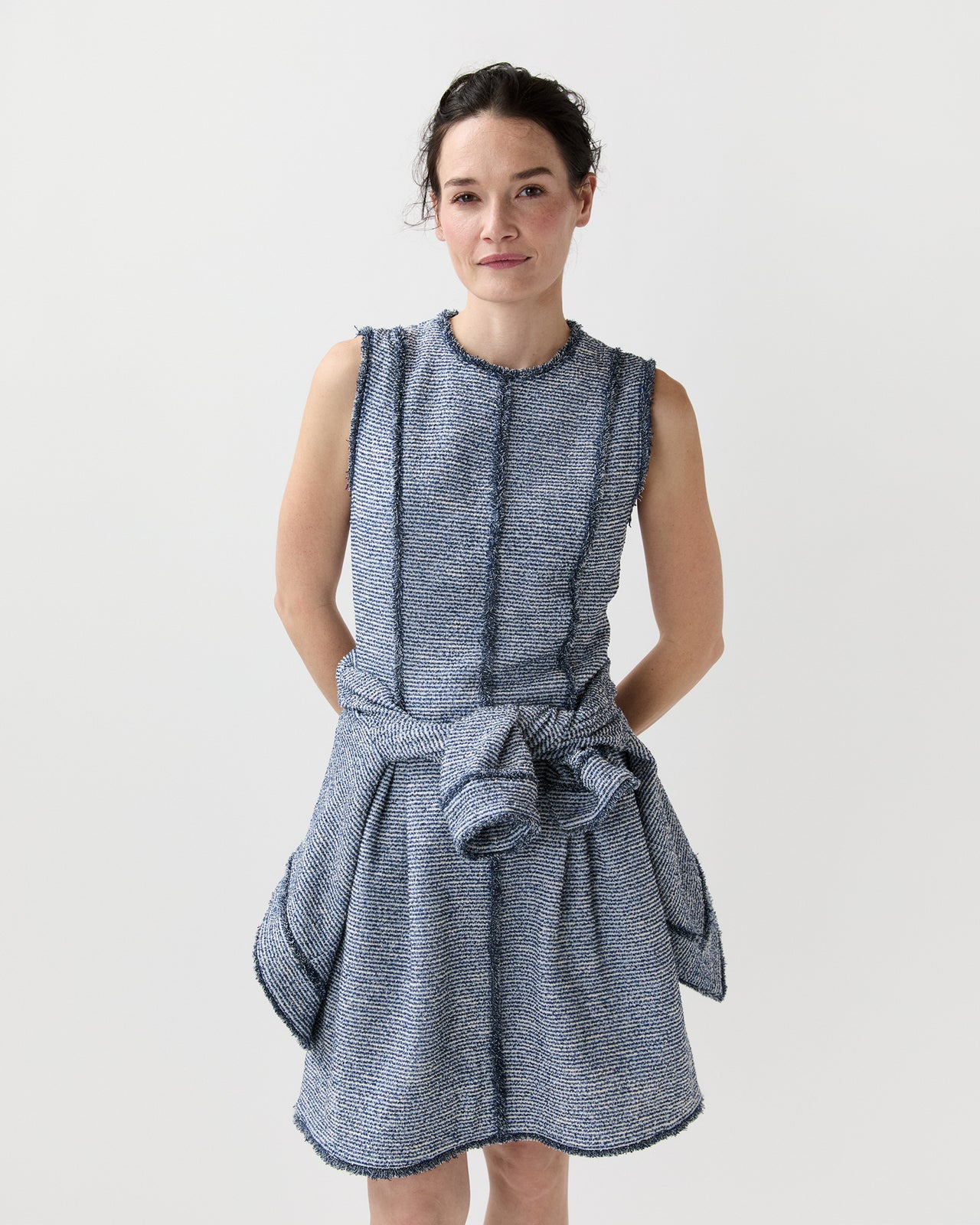 Blythe Dress in Blue/Multi Bouclé Knit