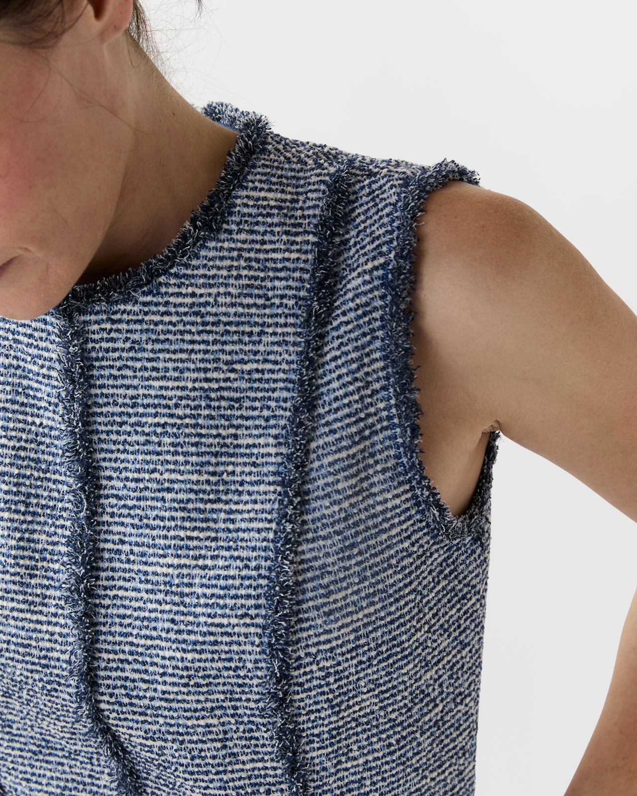 Blythe Dress in Blue/Multi Bouclé Knit