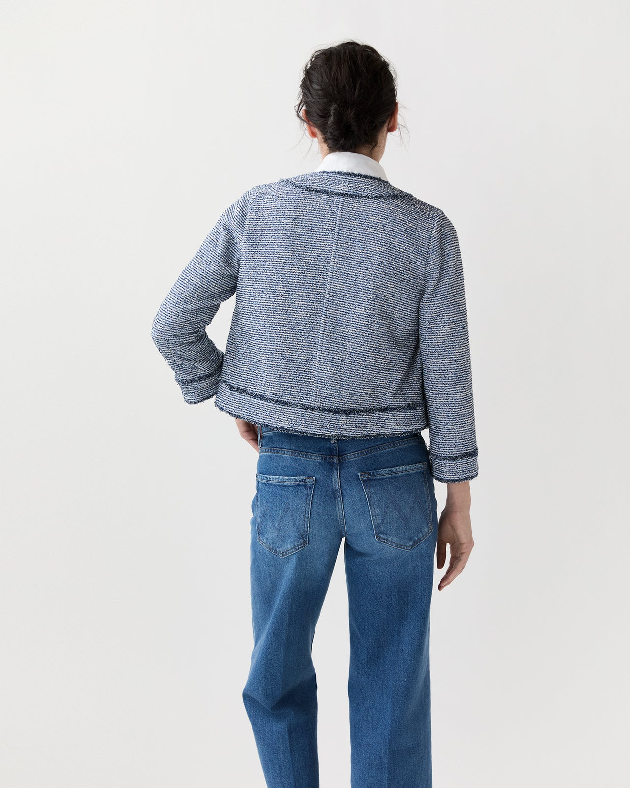 Kitsy Jacket in Blue/Multi Bouclé Knit