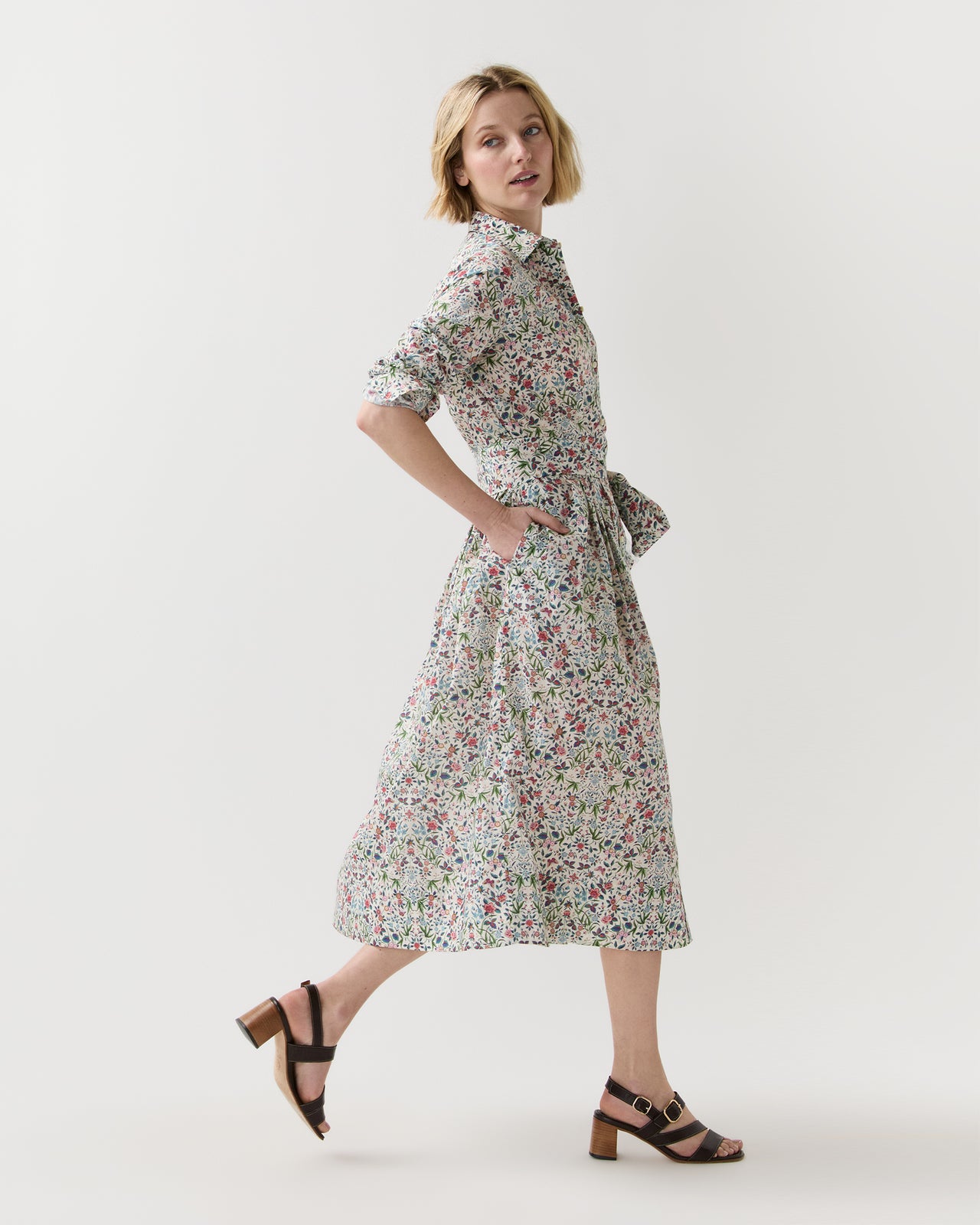 Classic Shirtwaist Dress in Alabaster/Multi Tapestry Liberty Fabric