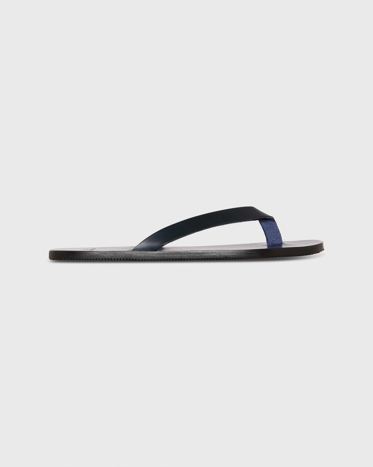 Thong Sandal in Navy Leather