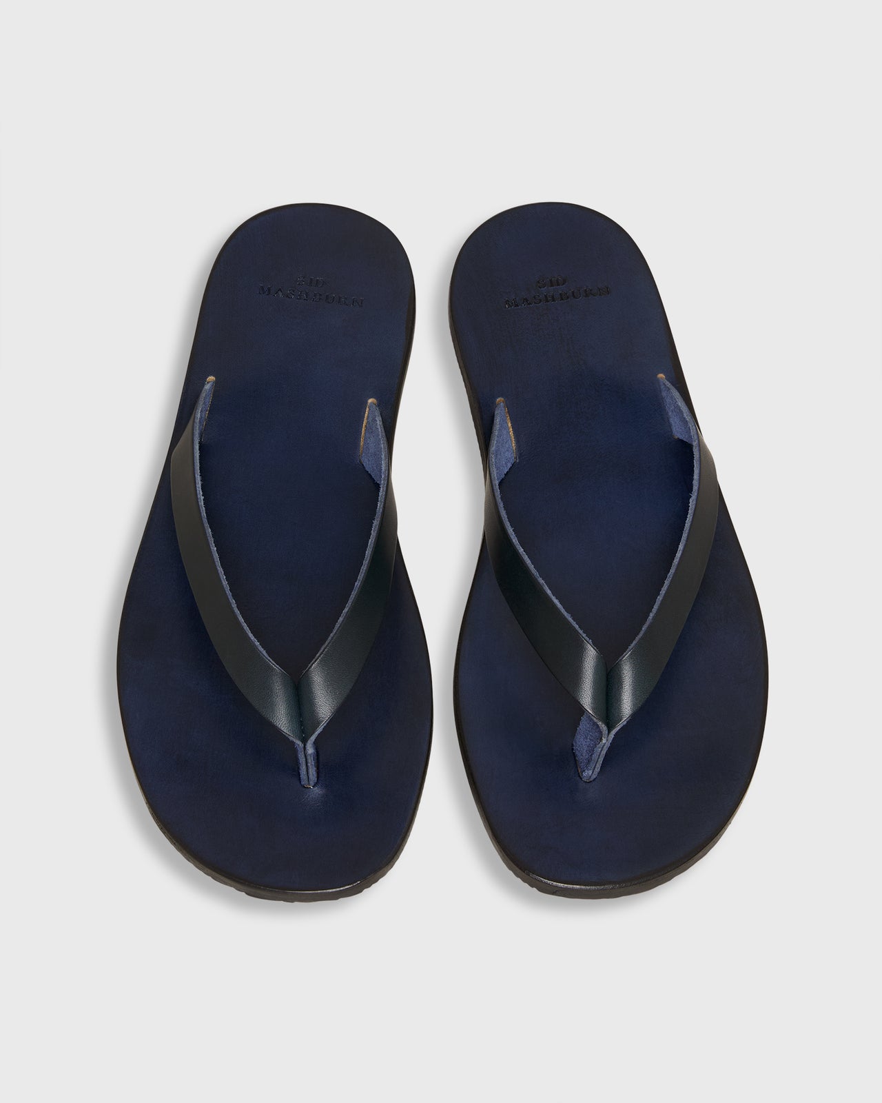 Thong Sandal in Navy Leather