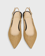 Load image into Gallery viewer, Pamela Slingback Flat in Raffia Camel
