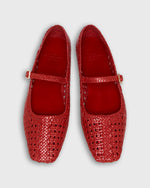 Load image into Gallery viewer, Handwoven Mary Jane in Red Woven Leather
