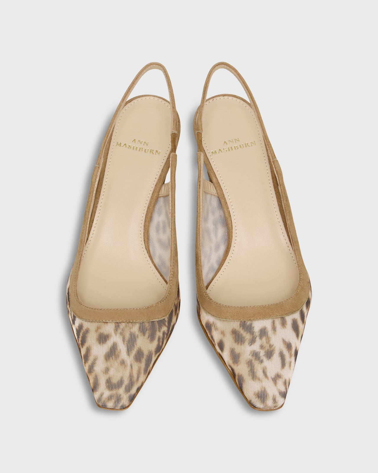 Roberta Slingback Heel in Leopard Printed Mesh