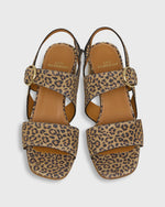 Load image into Gallery viewer, Double-Strap Block Heel in Animal Printed Suede
