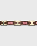 Load image into Gallery viewer, 1 1/8" Polo Belt in Pink/Bone/Green Medium Brown Leather
