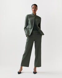 Frankie Cropped Pant in Olive Stretch Cotolino