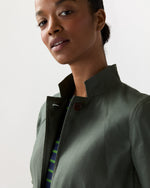 Load image into Gallery viewer, Cecile Jacket in Olive Stretch Cotolino
