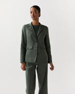 Load image into Gallery viewer, Cecile Jacket in Olive Stretch Cotolino

