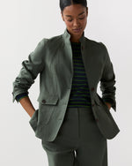 Load image into Gallery viewer, Cecile Jacket in Olive Stretch Cotolino
