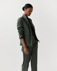 Cecile Jacket in Olive Stretch Cotolino