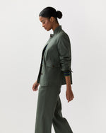 Load image into Gallery viewer, Cecile Jacket in Olive Stretch Cotolino
