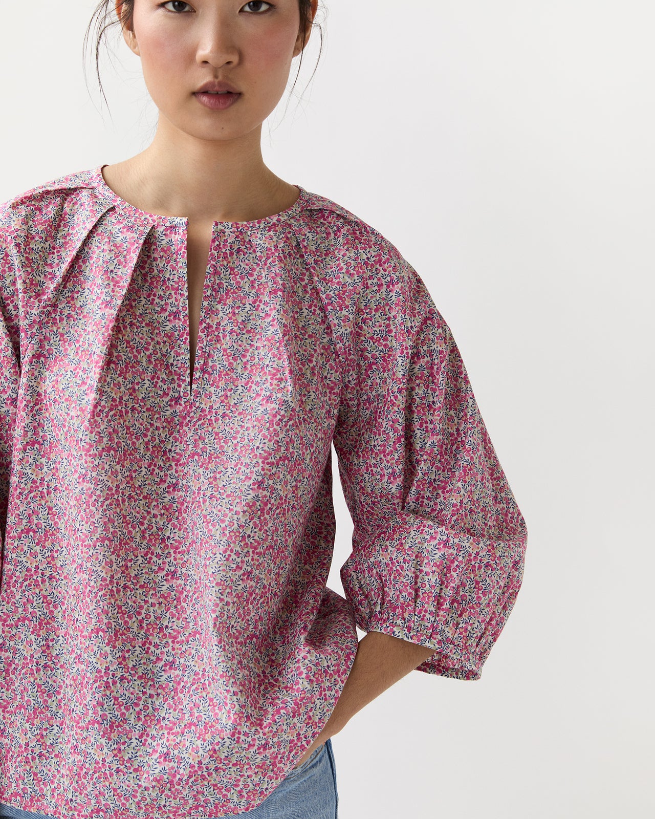 Victoria Blouse in Pink Wiltshire Bud Liberty Fabric