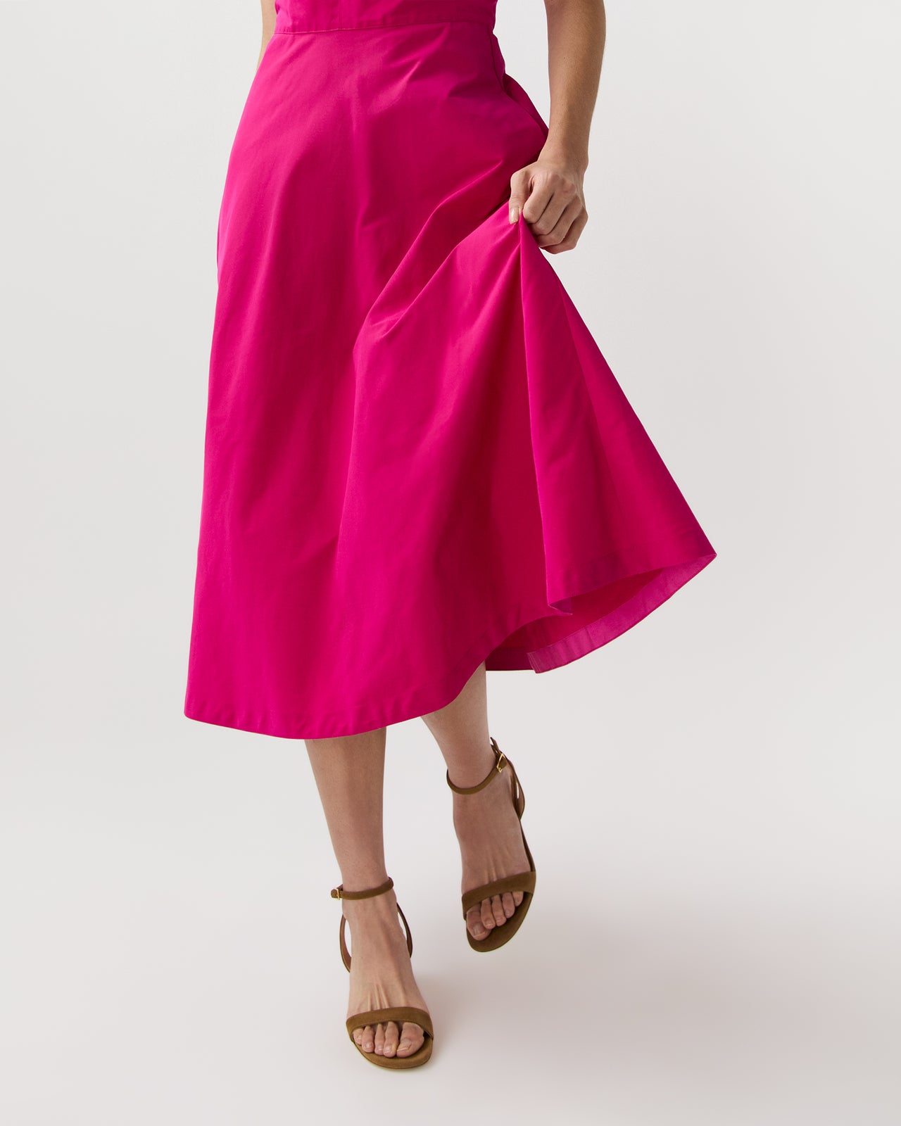 Amanda Dress in Pink Nylon Faille