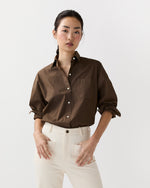 Load image into Gallery viewer, Weekender Shirt in Brown Cotton/Nylon Poplin
