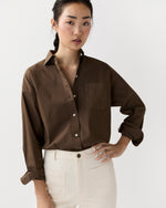 Load image into Gallery viewer, Weekender Shirt in Brown Cotton/Nylon Poplin
