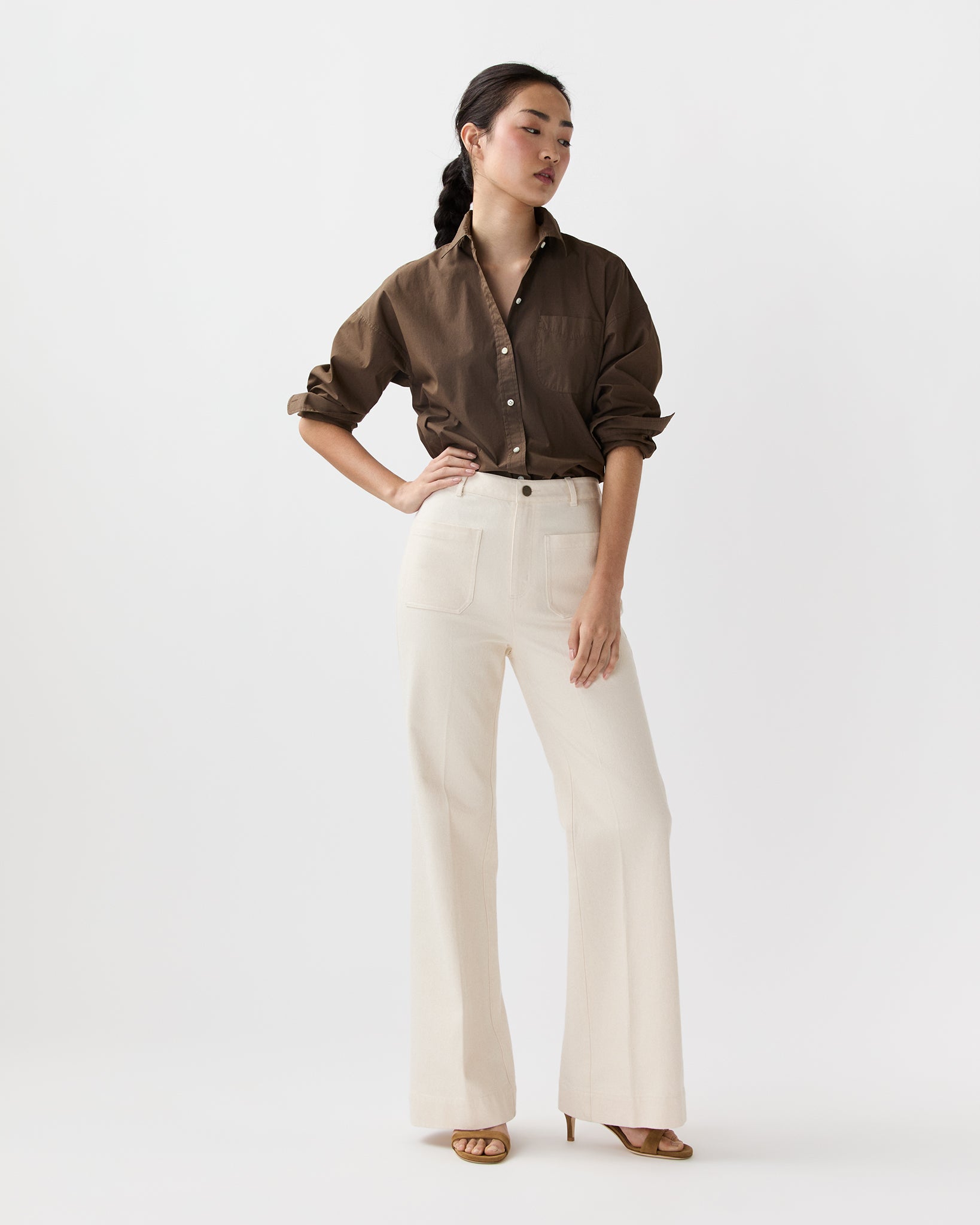Camille Patch-Pocket Jean in Natural Stretch Denim | Shop Ann Mashburn