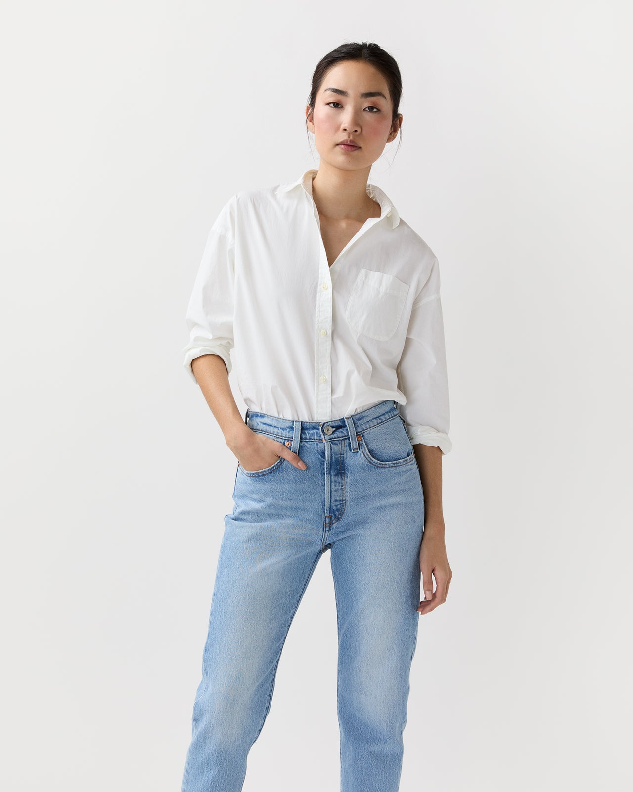 Weekender Shirt in Natural Cotton/Nylon Poplin