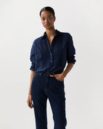 Load image into Gallery viewer, Lettie Shirt in Navy Swiss Dot
