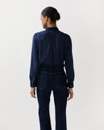 Load image into Gallery viewer, Lettie Shirt in Navy Swiss Dot
