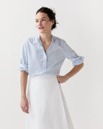 Load image into Gallery viewer, Becca Shirt in Blue Small Graph Check Poplin
