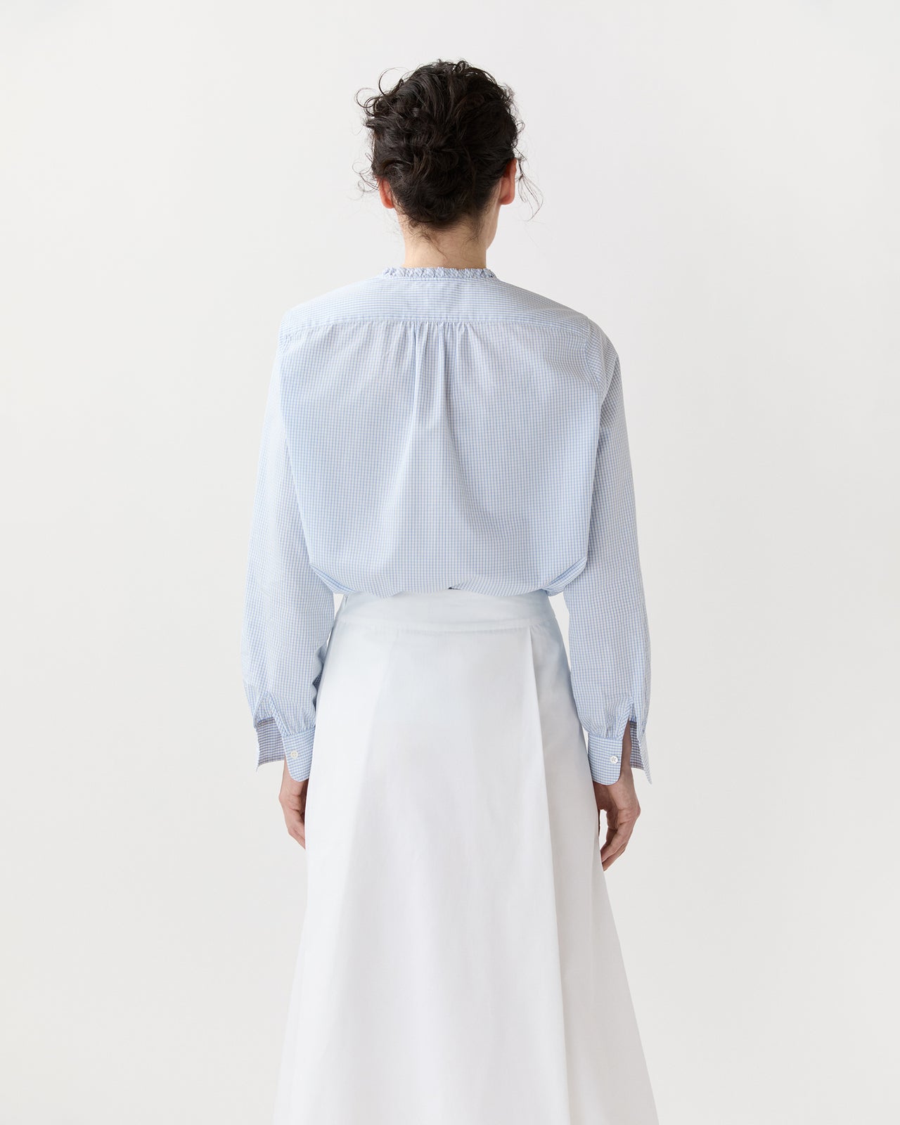 Becca Shirt in Blue Small Graph Check Poplin