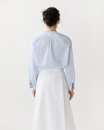 Load image into Gallery viewer, Becca Shirt in Blue Small Graph Check Poplin
