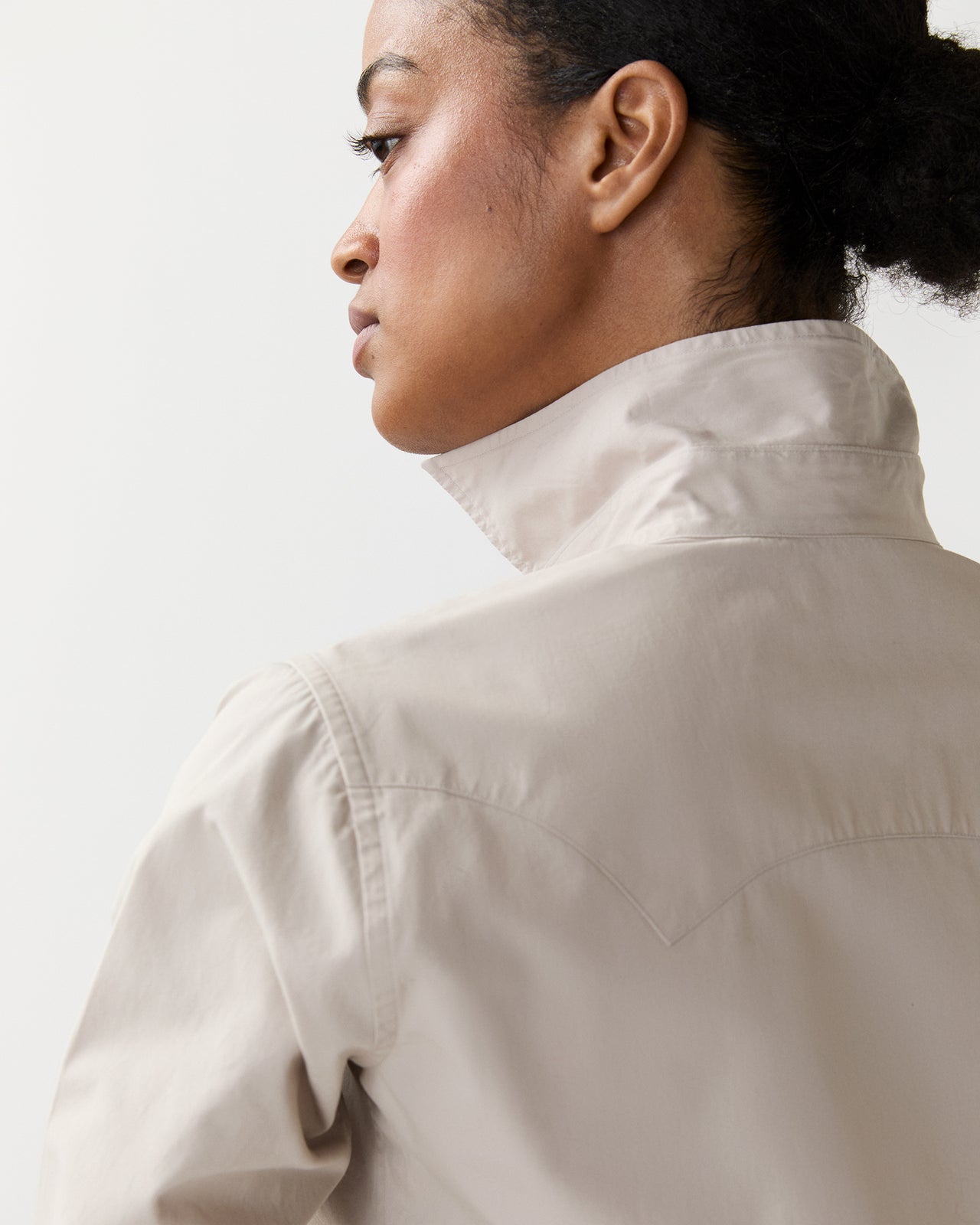 Western Shirt in Sand Poplin