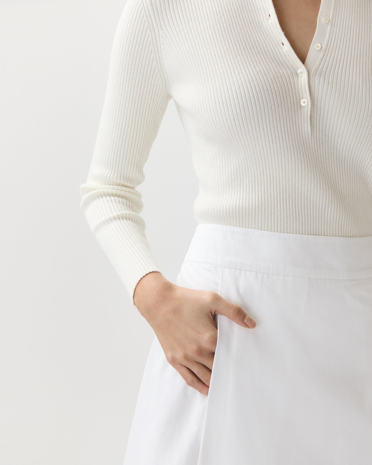Sophia Skirt in White Poplin