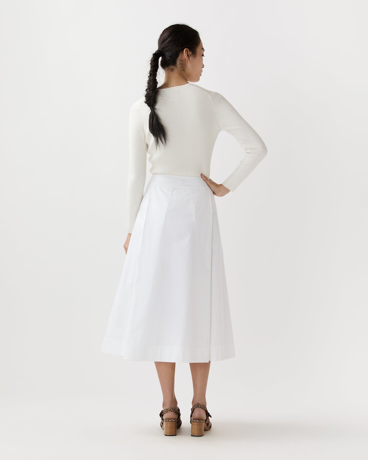 Sophia Skirt in White Poplin